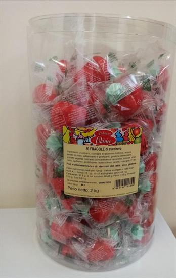 FRAGOLA DI ZUCCHERO-25gr X 80 PZ-2 KG.