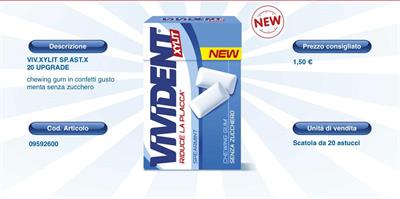 VIVIDENT XYLIT SPEARMINT UPGRADE X20 ast.