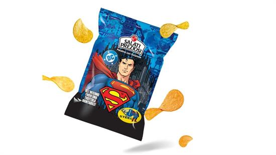 PREZIOSI CHIPS-SUPERMAN TROTTOLA  24PZ.X25GR.+SORPRESA
