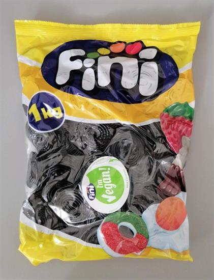 FINI - ROTELLE LIQUIRIZIA - VEGAN - BUSTA DA 1 KG.