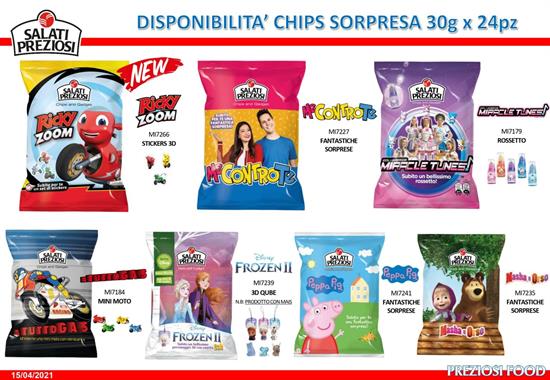 PREZIOSI CHIPS - DISPLAY PERSONAGGI VARI - 24 PZ. X 30 GR.