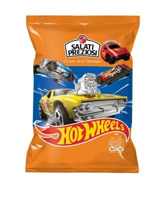 PREZIOSI CHIPS - DISPLAY HOT WHEELS - 24 PZ.X30GR. +SORPRES